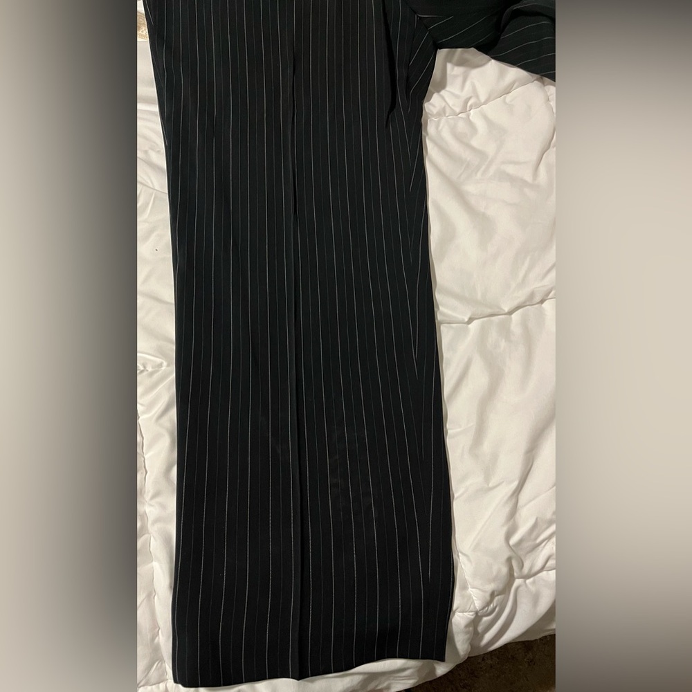 ANNE KLEIN - Pant Suit. Black Pinstripe Blazer and Pants. - Picture 15 of 15